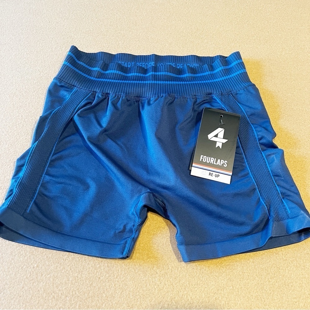 NEW FourLaps size XL Shorts Navy Blue Midnight Compression Biker Aero Seamless